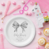 Graue Bow Boy Baby Dusche Pappteller (Party)
