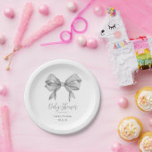 Graue Bow Boy Baby Dusche Pappteller (Party)