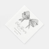 Graue Bow Boy Baby Dusche Serviette (Ecke)