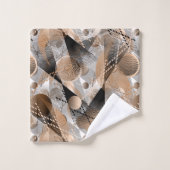 Graue, braune Abstraktion. Badetuch-Set Badhandtuch Set (Waschlappen)