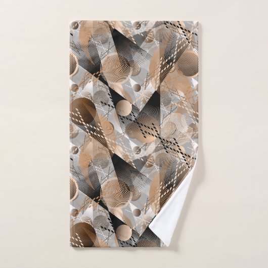 Graue, braune Abstraktion. Badhandtuch Set (Handtuch)