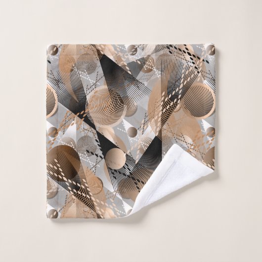 Graue, braune Abstraktion. Badhandtuch Set (Waschlappen)