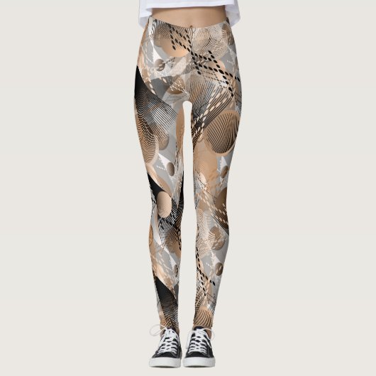Graue, braune Abstraktion. Leggings (Vorderseite)
