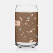 Graue braune Glas-Chips im Retro-Terrazzo-Muster Dosenglas (Links)