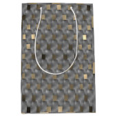 Graue Bretter auf hellbraunem bis dunklem Hintergr Mittlere Geschenktüte (Vorderseite)