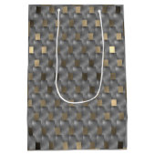 Graue Bretter auf hellbraunem bis dunklem Hintergr Mittlere Geschenktüte (Rückseite)