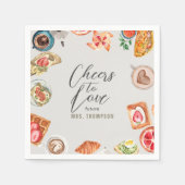 Graue Bridal Brunch Waffeln Pfannkuchen Serviette (Vorderseite)