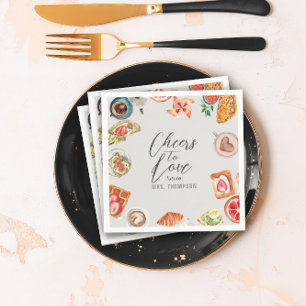 Graue Bridal Brunch Waffeln Pfannkuchen Serviette