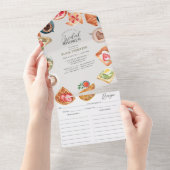 Graue Bridal-Brunch Waffeln & Rezept All In One Einladung (Abreißen)