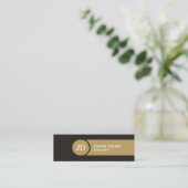 Graue Brown-Monogramm-Berater-Visitenkarte Mini Visitenkarte (Stehend Vorderseite)