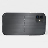 Graue Brushed Aluminium Metal Print Case-Mate iPhone Hülle (Rückseite (Horizontal))