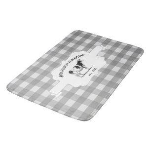 Graue Buffalo Karierte Farm Cow Bath Mat Badematte