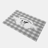 Graue Buffalo Karierte Farm Kuh Doormat Fußmatte (Schrägansicht)