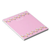 Graue Bunnies, Karotten und Lila Tulpen Rosa Notizblock (angewinkelt)