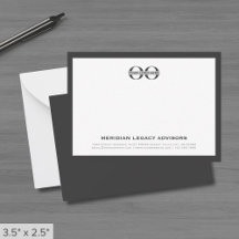 Graue Business Note Card mit Logo