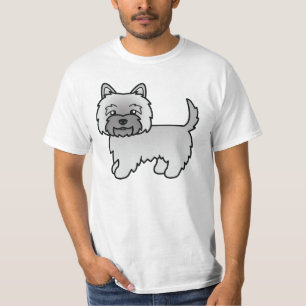 Graue Cairn Terrier Hund Karikatur Illustration T-Shirt