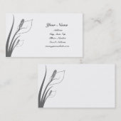 Graue Calla-Lilien-Silhouette-Geschäfts-Karten Visitenkarte (Vorne/Hinten)