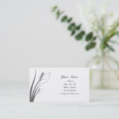 Graue Calla-Lilien-Silhouette-Geschäfts-Karten Visitenkarte (Stehend Vorderseite)