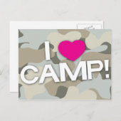 Graue Camouflage I LIEBE CAMP! Postkarte (Vorne/Hinten)
