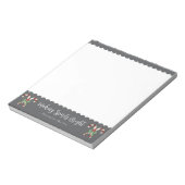 Graue Candy Cane Festive Personalisierte Notizblock (Rotiert)