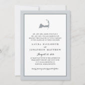 Graue Cape Cod-Karte | Hochzeit Einladung (Vorderseite)