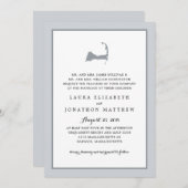 Graue Cape Cod-Karte | Hochzeit Einladung (Vorne/Hinten)