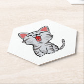 graue Cartoon-Katze Katze Cartoon Untersetzer (angewinkelt)
