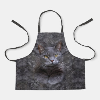 Graue Cat-Schürze Schürze
