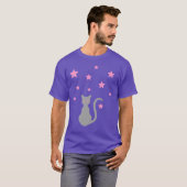 Graue Cat Stars T - Shirt (Vorne ganz)