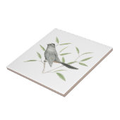Graue Catbird Bird Art Fliese (Seite)