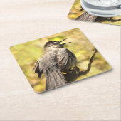 Graue Catbird-Untersetzer singen Rechteckiger Pappuntersetzer (angewinkelt)