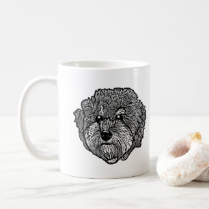 Graue Cavoodle Hund Personalisiert Zeichn Hand Kaffeetasse