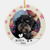 Graue Cavoodle Hund Personalisiert Zeichn Hand Keramik Ornament (Hinten)