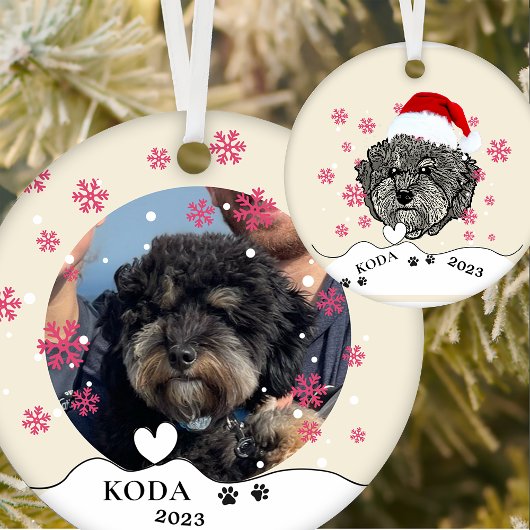 Graue Cavoodle Hund Personalisiert Zeichn Hand Keramik Ornament