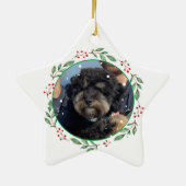 Graue Cavoodle Hund Personalisiert Zeichn Hand Keramik Ornament (Hinten)