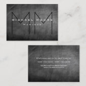 Graue Chalkboard Chubby Monogram Business Card Visitenkarte (Vorne/Hinten)