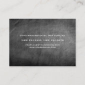 Graue Chalkboard Chubby Monogram Business Card Visitenkarte (Rückseite)