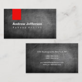 Graue Chalkboard Muster Red Business Card Visitenkarte (Vorne/Hinten)