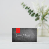 Graue Chalkboard Muster Red Business Card Visitenkarte (Stehend Vorderseite)