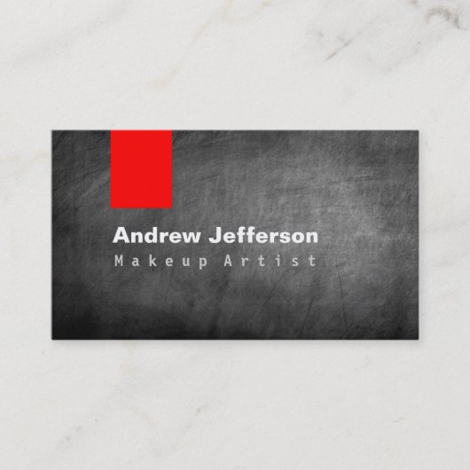 Graue Chalkboard Muster Red Business Card Visitenkarte (Vorderseite)