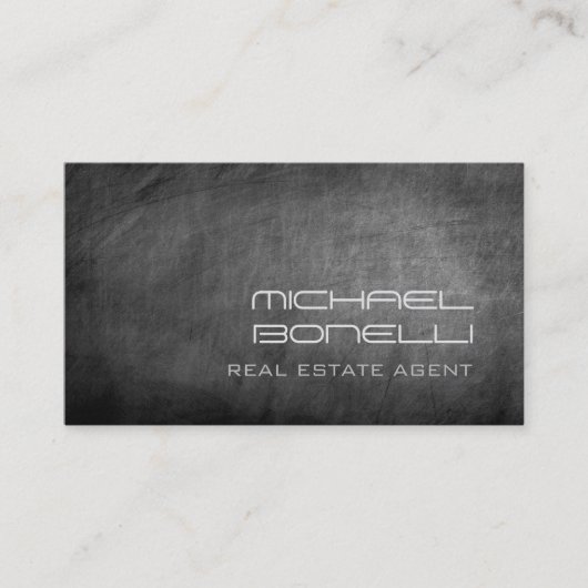 Graue Chalkboard Real Anwesen Agent Business Card Visitenkarte (Vorderseite)