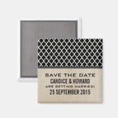 Graue Chic Quatrefolie Speichern Sie das Date Magn Magnet (Vorderseite/Rückseite)