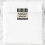 Graue Chic Quatrefolien Save the Date Stickers (Tasche)