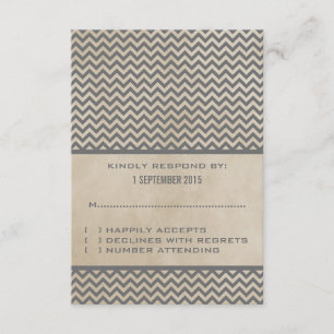 Graue Chic Zickzack Response Card RSVP Karte