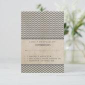 Graue Chic Zickzack Response Card RSVP Karte (Stehend Vorderseite)