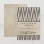 Graue Chic Zickzack Response Card RSVP Karte (Vorne/Hinten)