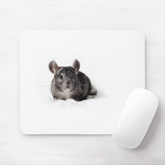 Graue Chinchilla niedlich in der Decke Mousepad (Mit Mouse)