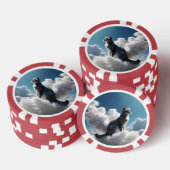 Graue Cloud Cat Pokerchips (Stapel)