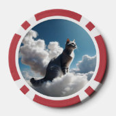 Graue Cloud Cat Pokerchips (Rückseite)