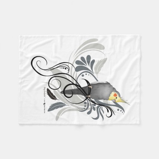 Graue Cockatiel-Decke Fleecedecke (Vorderseite (Horizontal))